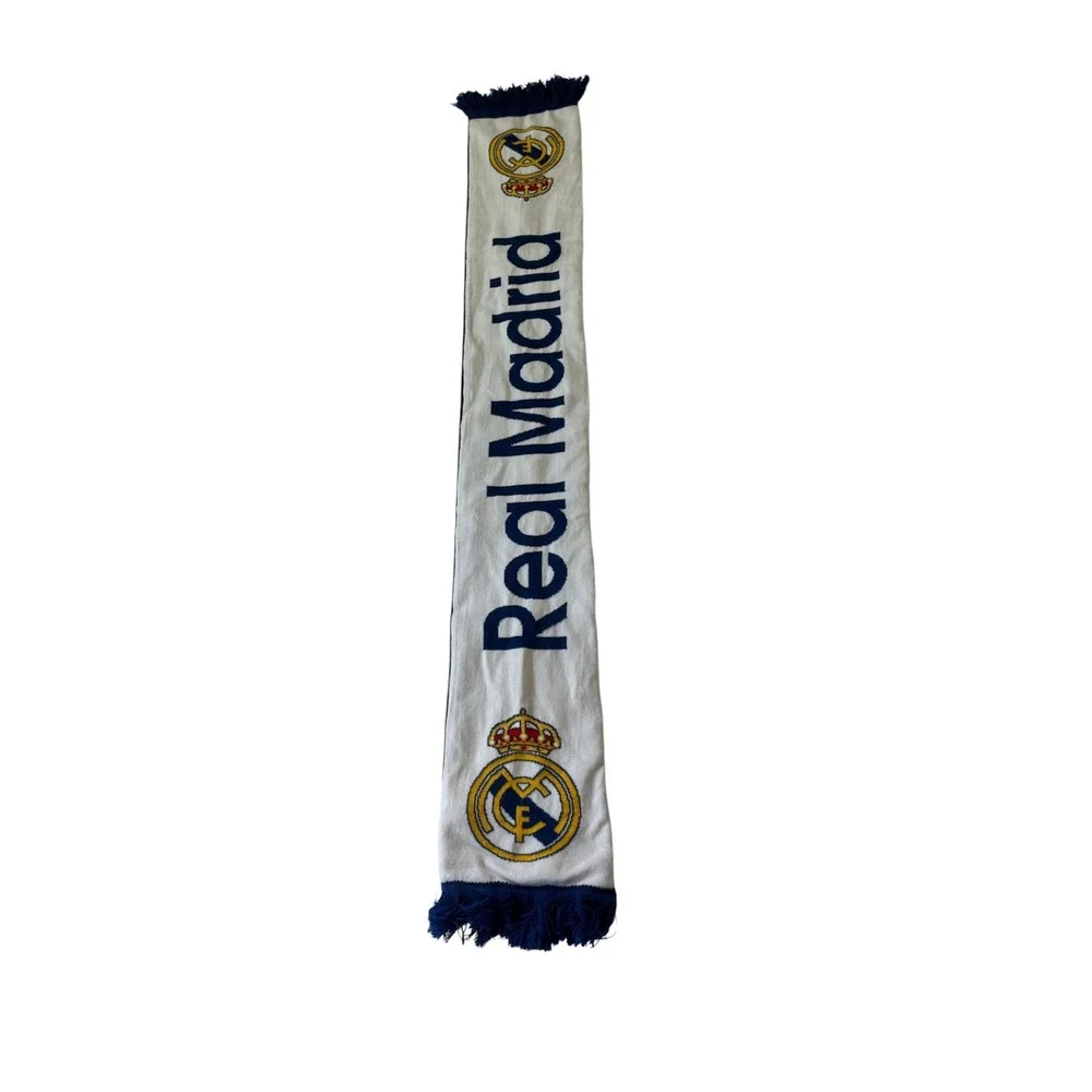 Real Madrid CF Official Scarf Draps‎ Center White Blue Knit Por Siempre Madrid
